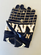 Navy Midshipmen Game Used Under Armour Highlight Football Gloves - Size XXL
