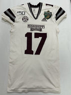 2019 Mississippi State Bulldogs Music City Bowl Game Used Football Jersey