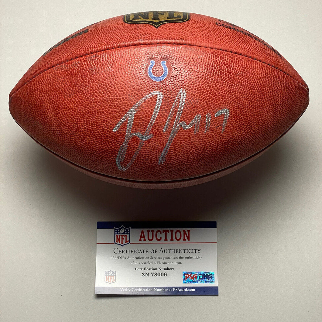2017 Indianapolis Colts Game Issued NFL Football w/ Devin Funchess Auto PSA COA