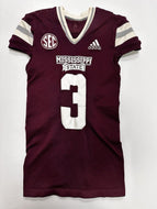 2021 Mississippi State Bulldogs Game Used / Worn Adidas Medium Football Jersey