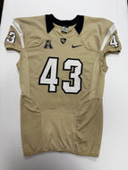 2014 UCF Knights Game Used / Game Worn Nike Football Gold Color Jersey #43 M