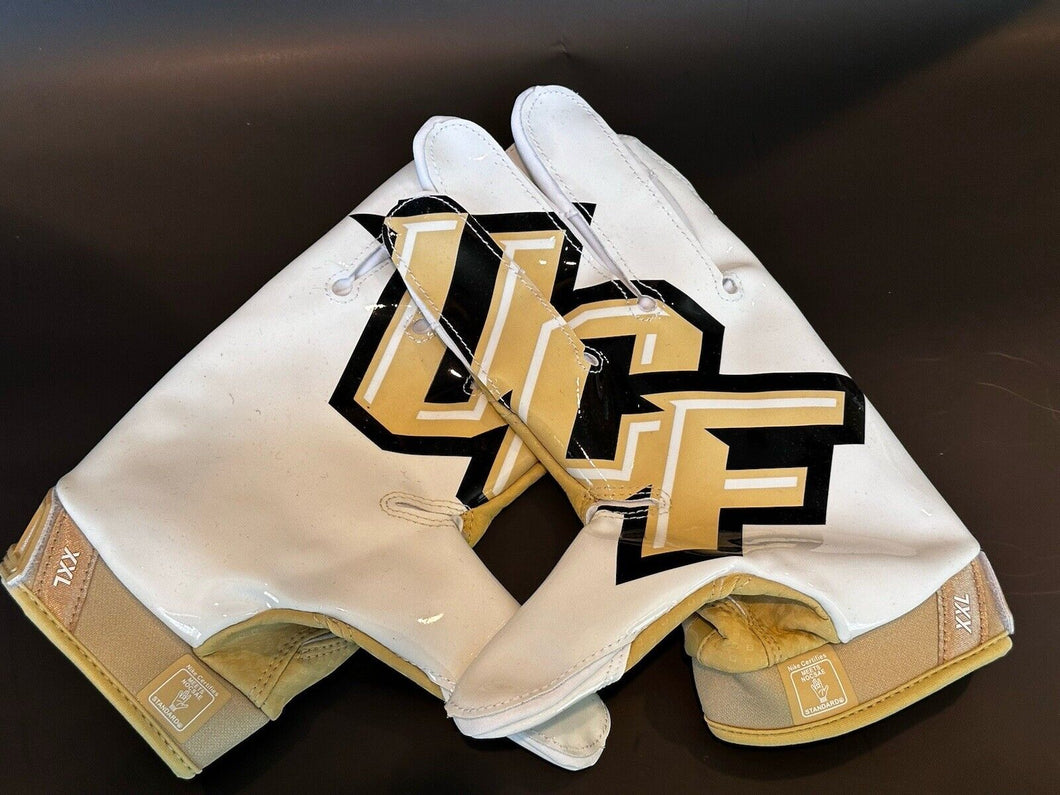 UCF Knights Game Issued / Worn Nike Vapor Jet Football Gloves - Size XXL