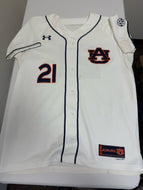 2015 Auburn Tigers Game Used / Worn Under Armour Baseball Jersey Size 46