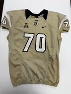 2014 UCF Knights Game Used / Game Worn Nike Football Gold Color Jersey #70