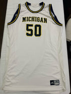 2008 - 2009 Michigan Wolverines Game Used NCAA Adidas Basketball Jersey #50