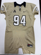 2014 UCF Knights Game Used / Game Worn Nike Football Gold Color Jersey #94 XL