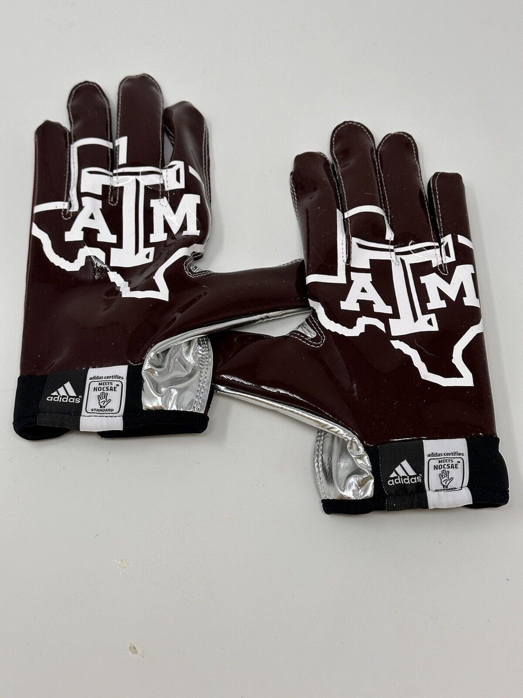 Texas A&M Aggies Game Used Adidas Adizero 5 Star Football Gloves Size Medium