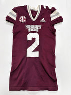 2021 Mississippi State Bulldogs Game Used / Worn Adidas Medium Football Jersey