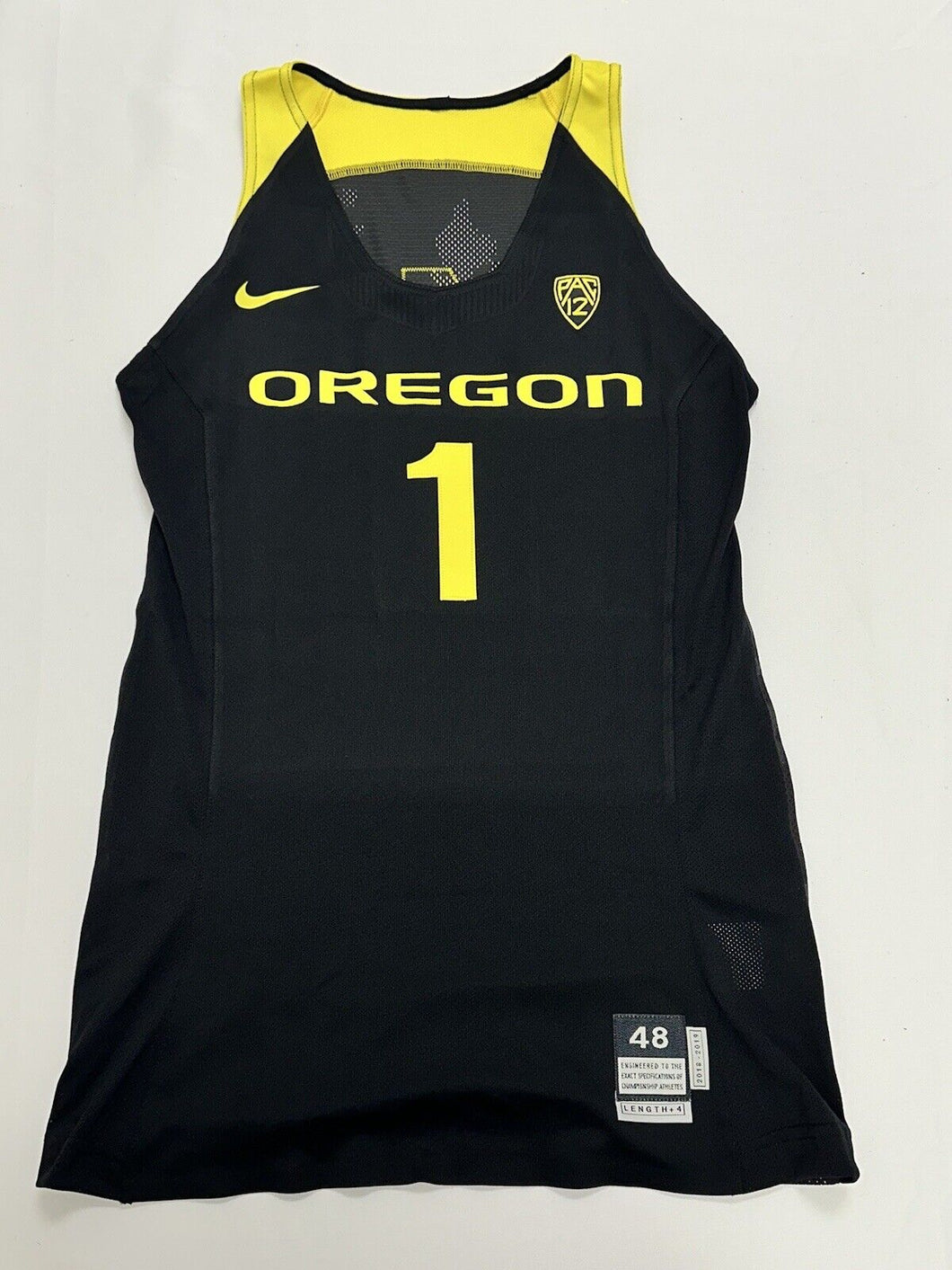 2018 Oregon Ducks Game Used / Worn Womens NCAA Basketball Jersey - Size 48 #1