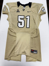 Load image into Gallery viewer, 2014 UCF Knights Game Used / Game Worn Nike Football Gold Color Jersey #51 L
