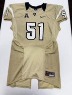 2014 UCF Knights Game Used / Game Worn Nike Football Gold Color Jersey #51 L