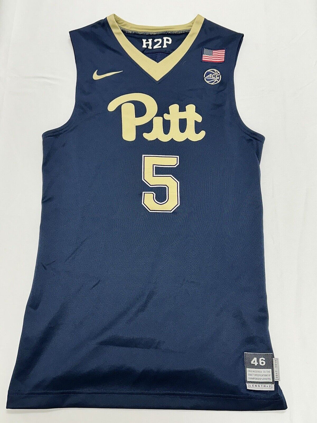 2017 - 2018 Pitt Panthers Game Worn Nike Women's Basketball Jersey Size 46 +2
