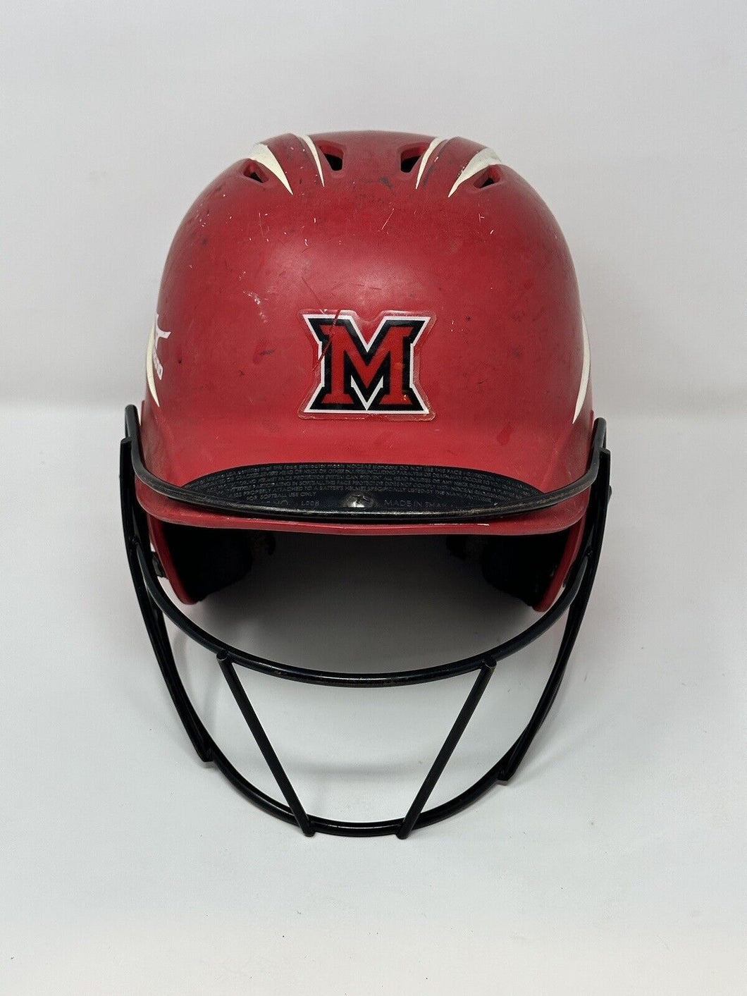 2013 Miami Ohio University RedHawks Game Worn Mizuno Baseball Batting Helmet